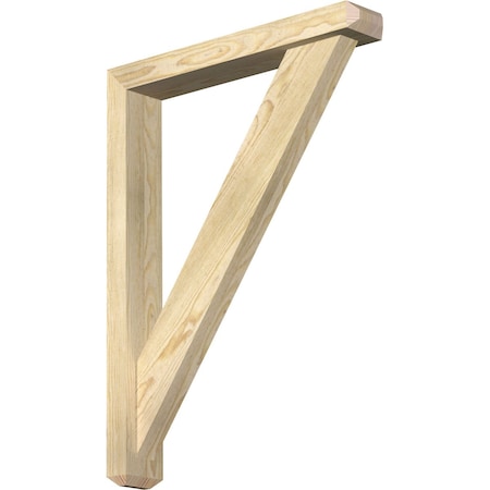 Ekena Millwork Traditional Craftsman Rough Sawn Bracket w/ Offset Brace, Douglas Fir, 4"W x 24"D x 32"H BKT0402X24X32TRA04RDF